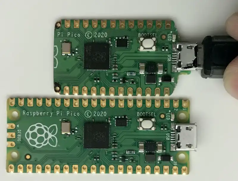 More chopping near the USB connector. Stop when you see blood
